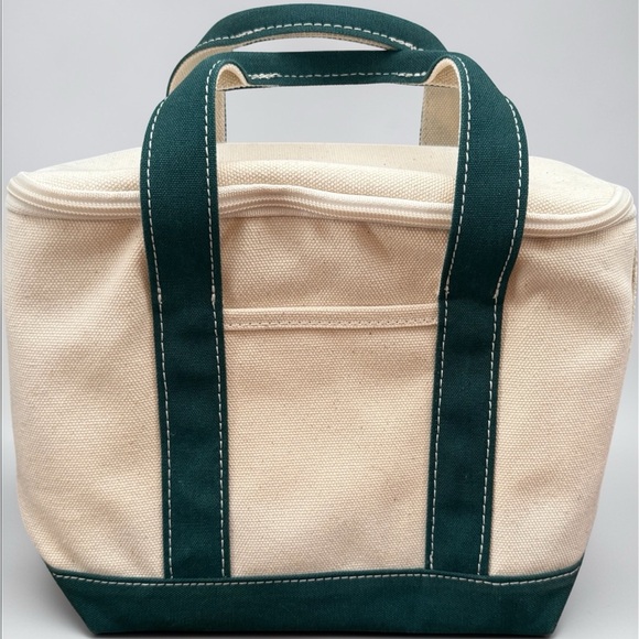 Vintage 90s L.L. Bean Boat and Tote Lunch Insulated Cooler Bag Green Handles EUC - Picture 2 of 10